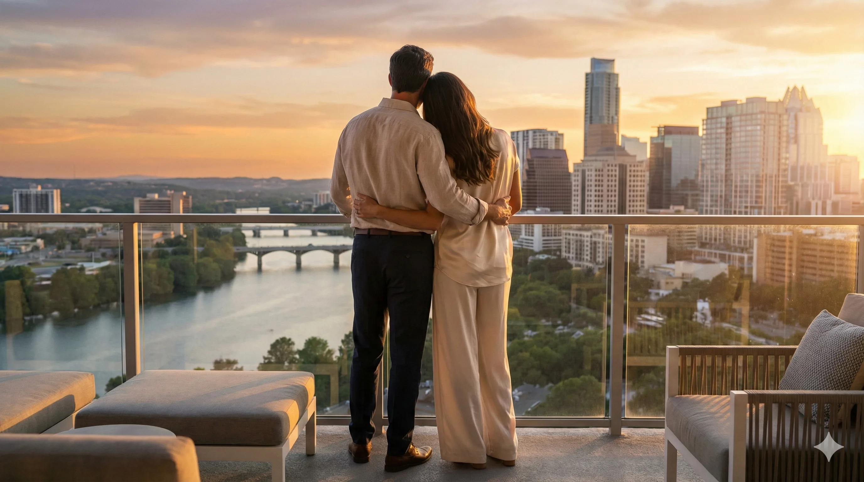 Couple receiving house keys